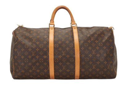 Keepall 55, &pound;850, Handbags, Brown, Canvas, Front view